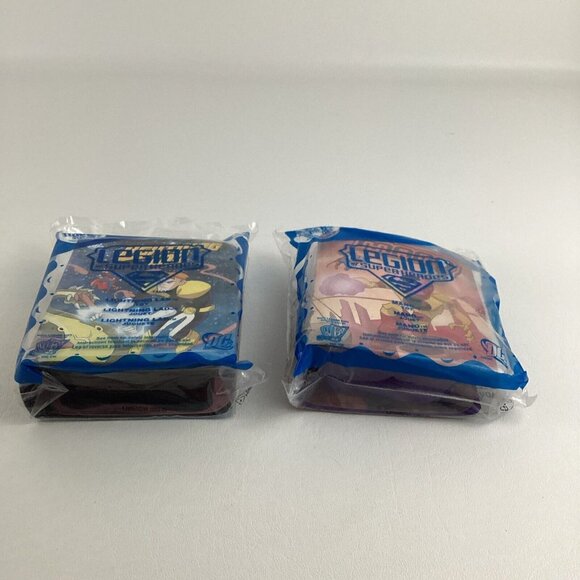 Legion Of Super Heroes McDonald's Toys #4 Mano #3 Lightning Lad Lot New Sealed - Picture 2 of 6